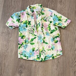 Old Navy Floral Kids Button Down Shirt - Multicolor